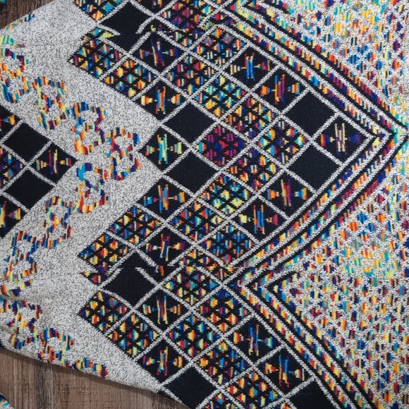 On Blue Aztec Long Hooded Cardigan Sweater Size Small Multicolor Rainbow - Picture 9 of 13